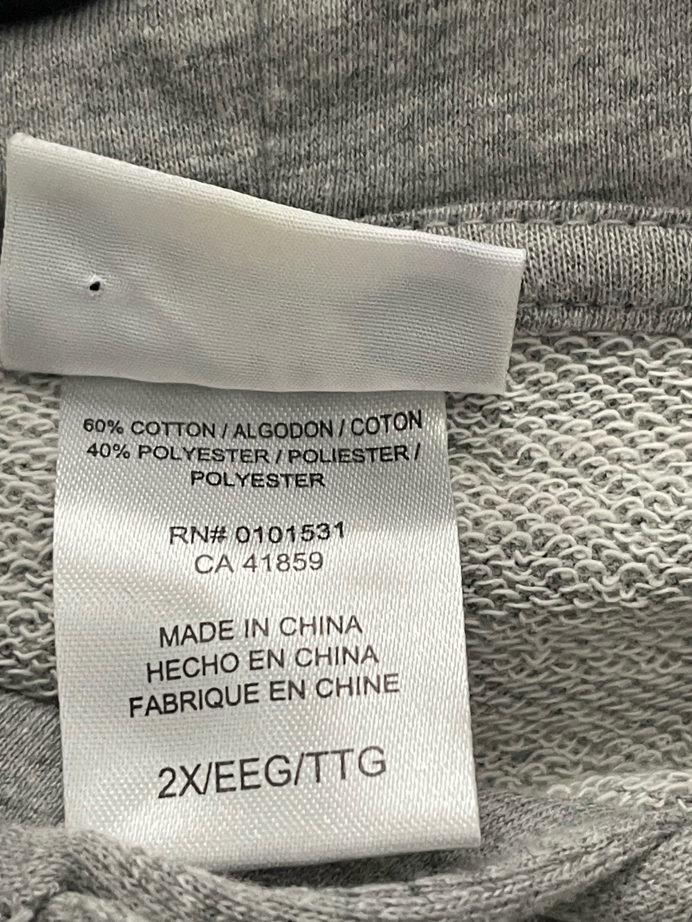 Mighty Fine Heather Gray Pullover Hoodie with City Script-Size 2X - Picture 4 of 7